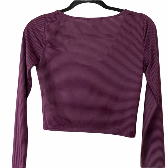Forever 21 Small purple mesh long-sleeve crop top - Picture 2 of 3
